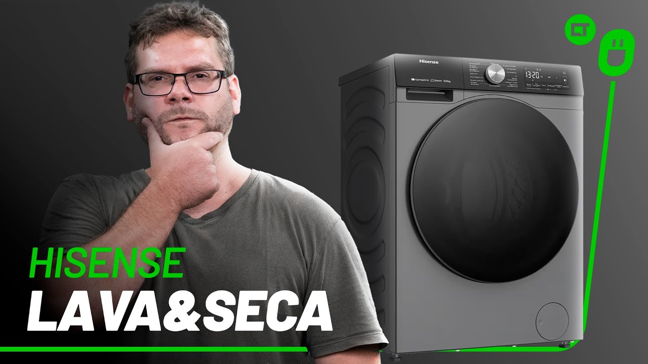 Miniatura da avaliação em vídeo de Lava e Seca Hisense WD3S1443BB2 Inverter Wi-Fi e Função Steam 14/9 kg Preto