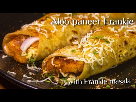 Aloo paneer Frankie recipe with Frankie masala/Aloo paneer cheese frankie street style