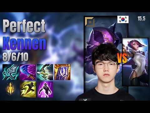 Perfect Top Kennen vs Fiora lol KR solo rank Full Game 15.5 | 퍼펙트 케넨 vs 피오라