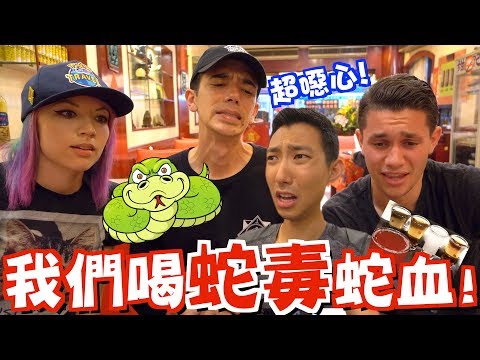 美國知名Youtubers初次體驗台灣美食！他們竟然喝蛇血蛇毒？！【劉沛 VLOG】