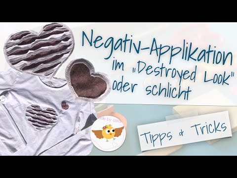Negativ Applikation ❤︎ mit Freebie Stickdatei