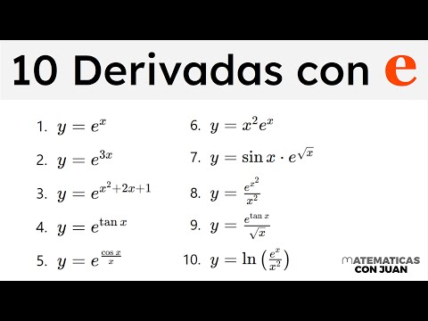 10 DERIVADAS CON EL NÚMERO e DE EULER. Matemáticas. Derivación