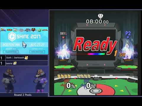 Shine 2017 SSBM - Darktooth (Default Fox) vs. Sanne (Blue Fox) - Melee Round 2 Pools