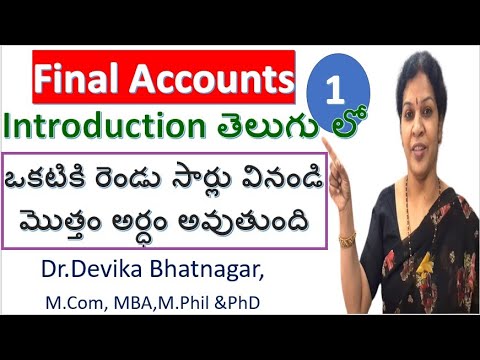 1. Final Accounts Introduction from Financial Accounting Subject