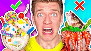 ICE CREAM vs REAL FOOD CHALLENGE!!! *EATING GIANT CANDY* Learn How To Make DIY Edible Gummy Sundae