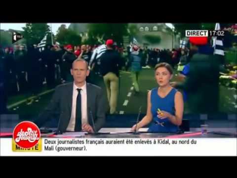 Journaliste I Télé Quimper humilié manif bonnet rouge vous êtes les putes du système les gars