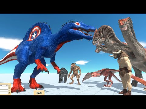 SUPERHERO SKIN - Spinosaurus Vs All Units (Fantasy) - Animal Revolt Battle Simulator