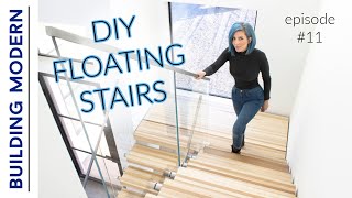 DIY FLOATING STAIRS Install | Ep.11 Building Modern on a Budget