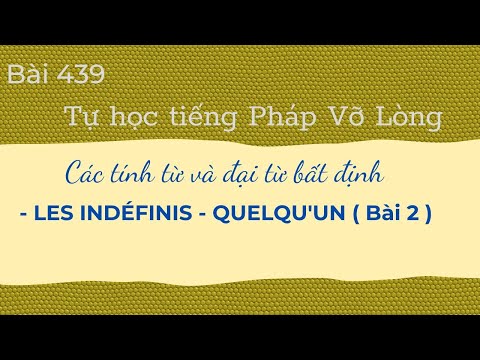 Bài 439- Tự học tiếng Pháp - Các tính từ e đại từ bất định - LES INDÉFINIS - QUELQU'UN ( Bài 2 )
