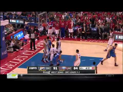 NBA, playoff 2014, Thunder vs. Clippers, Round 2, Game 6, Move 55, Nick Collison, assist