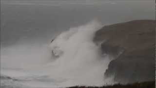 Faraclett Head, Rousay, Orkney - in a force 10