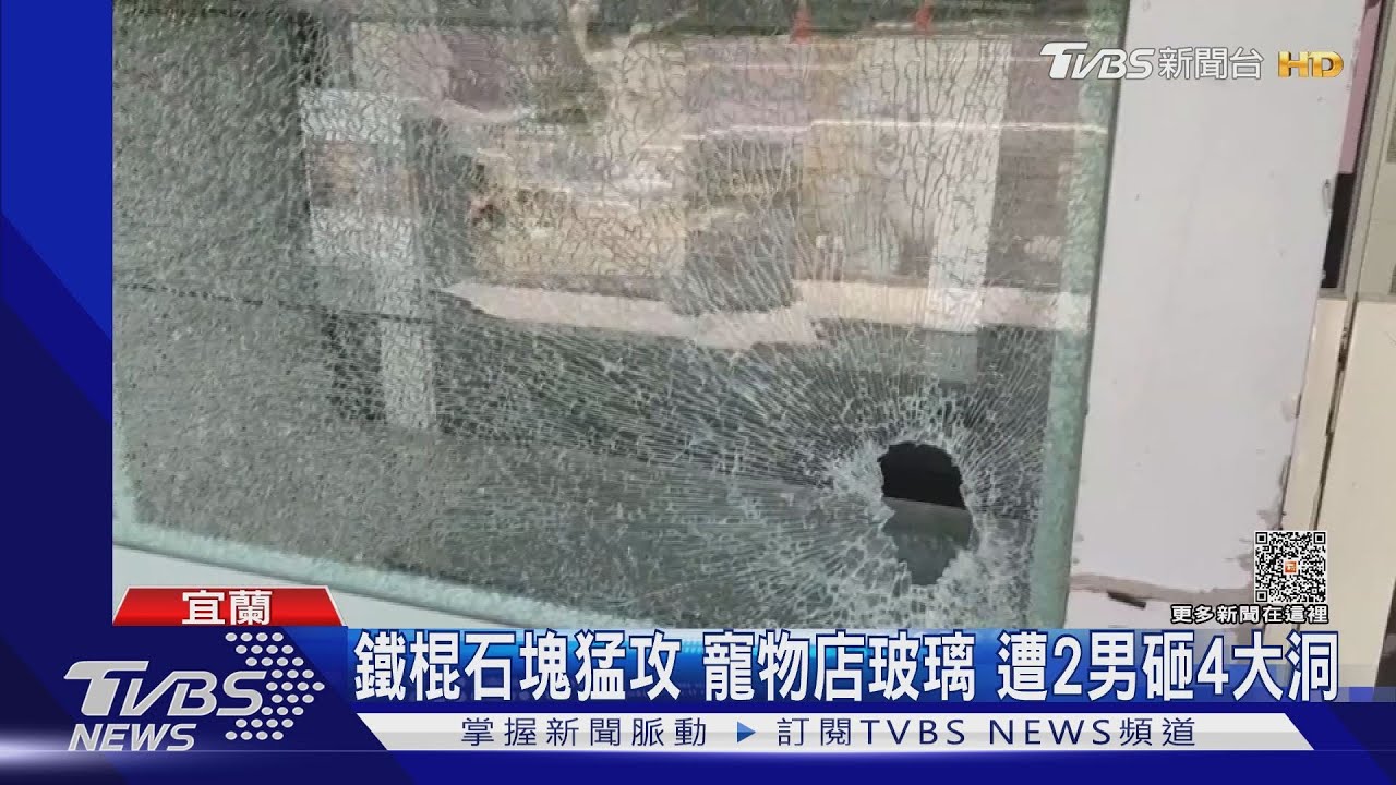 鐵棍石塊猛攻寵物店玻璃 遭2男砸4大洞