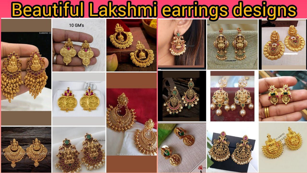 Watch video beautiful gold Lakshmi Devi earrings designs // good Lakshmi earrings with weight and price Now beautiful gold Lakshmi Devi earrings designs // good Lakshmi earrings with weight and price