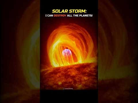 Solar Storm vs Planet's Reaction 💀☠️ #Shorts #Sun #SolarStorm #Planet #Space #Astronomy