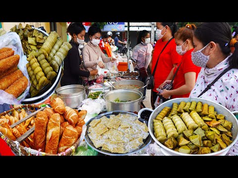 Random street food tour, cheap breakfast for factory workers, eating delicious breakfast