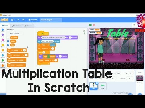 Scratch project Multiplication Table of Any Number//Scratch for begginers//learn it