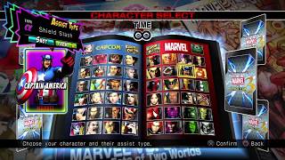 Ultimate Marvel Vs Capcom 3 All characters select screen
