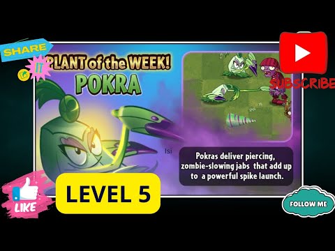 Pokra Level 5 Goals in Plants vs Zombies 2#Survive and protect the endangered plants!