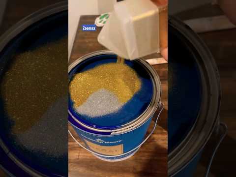 #mixed golden nd sliver Glitter paint my walls superb sparkle 💖💖✨#burhanpur #colourmixing #trending