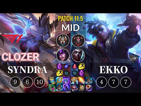 T1 Clozer Syndra vs Ekko Mid - KR Patch 11.5
