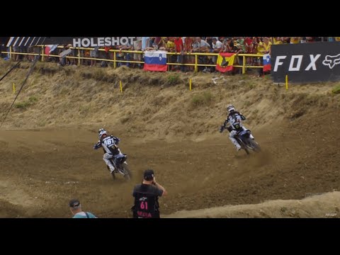 Romain Febvre passes Jeremy Seewer - MXGP Race 2 - MXGP of Czech Republic 2019