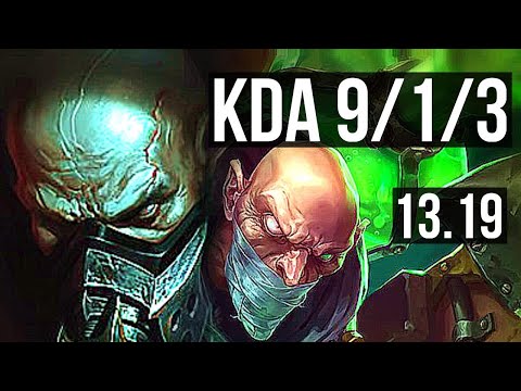 URGOT vs SINGED (TOP) | 9/1/3, 1.9M mastery, Legendary | NA Master | 13.19