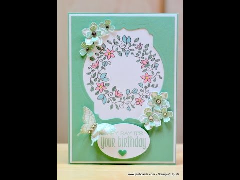 No.153 - Embossed Circle of Spring - JanB UK Stampin' Up! Demonstrator Independent