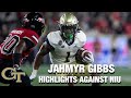 Georgia Tech RB Jahmyr Gibbs Highlights Against NIU