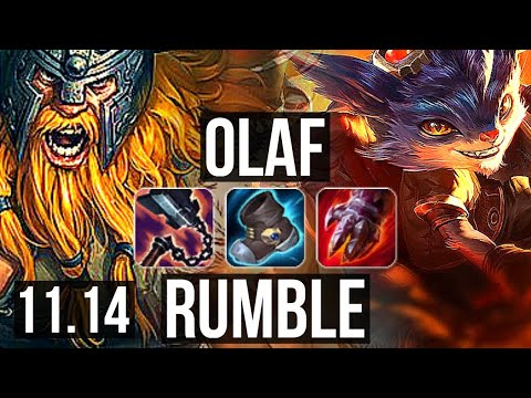 OLAF vs RUMBLE (JUNGLE) | 500+ games, 11/4/14, Dominating | KR Master | v11.14