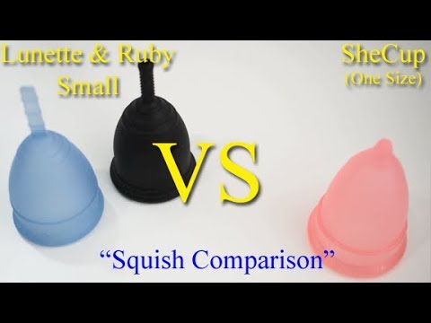 Lunette, Ruby and SheCup Sm "Squish" - Menstrual Cups