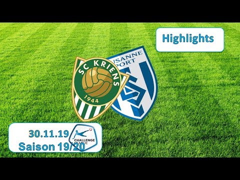 Highlights: SC Kriens vs FC Lausanne - Sport (30.11.19)
