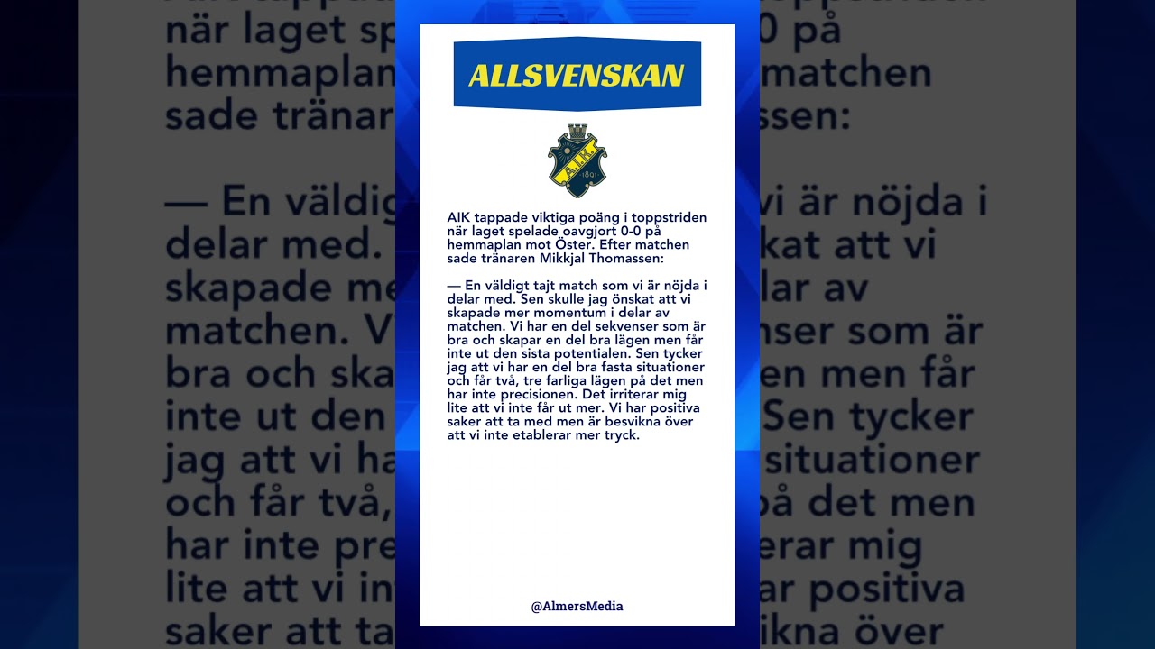 #Fotboll #Allsvenskan #AIK