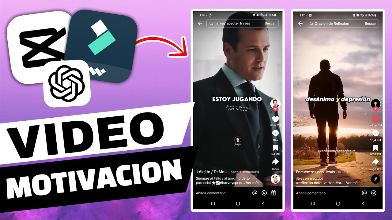 Como Hacer VIDEOS de MOTIVACION para TikTok desde Móvil 🍏📱2024