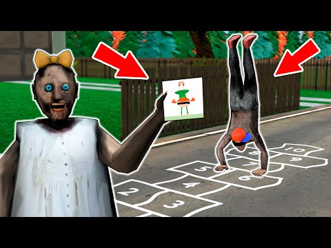 Granny vs hopscotch game vs Grandpa - funny horror school animation (p.67)