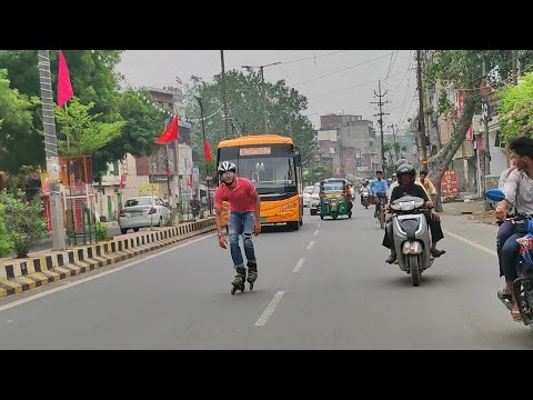 skating in agra | city skating | service road 🛼🛼 |