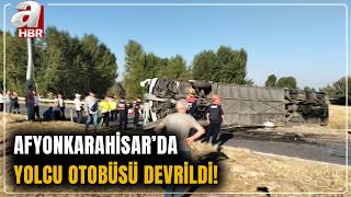 Afyonkarahisar'da Kontrolden Çıkan Yolcu Otobüsü Devrildi: Çok Sayıda Yaralı Var