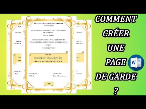 Faire une page de garde sur Word / Comment faire une page de garde pour un mémoire en 2023