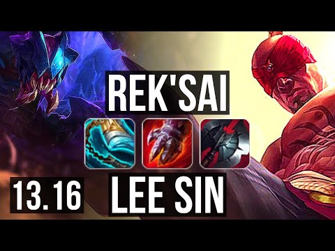 REK'SAI vs LEE SIN (JNG) | 74% winrate, 14/2/19, Godlike | KR Grandmaster | 13.16