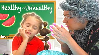 Ruby and Bonnie Healthy vs Unhealthy Lunchbox for School