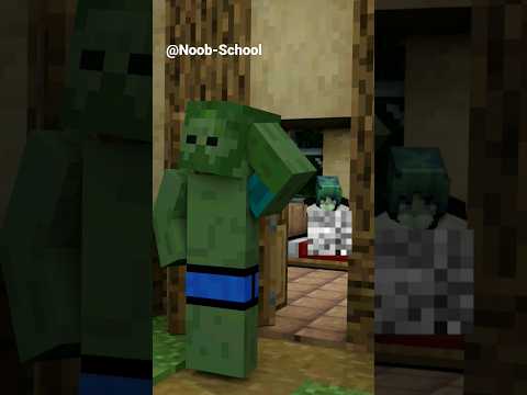 Become To Zombie With Zombie Girl minecraft animation #shorts