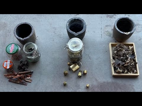 Triple Metal Melt - Copper Brass Aluminum Bronze - Melting Scraps Casting Coins - Trash To Treasure