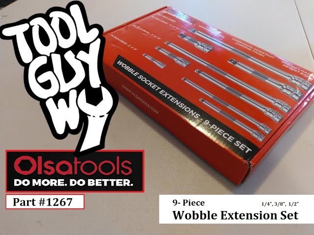 Youtube Video for 9pc Wobble Socket Extension Bar Set by toolguywy