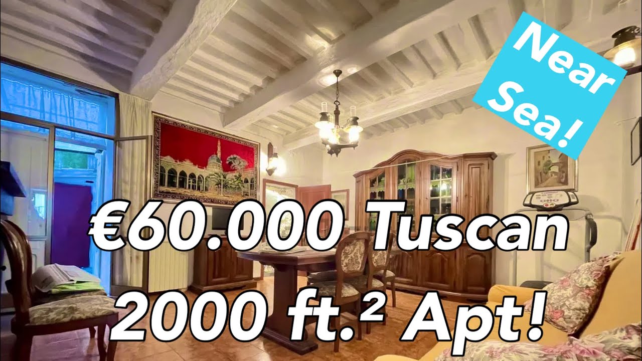 2000 ft.² Tuscany Apartment for just €60,000❣️🔹Ground Floor!🔹 30 mins to SEA! ➕Town Tour!