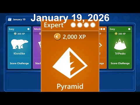 Microsoft Solitaire Collection - Pyramid  January 19, 2026 - Expert / Profi - Daily challenge