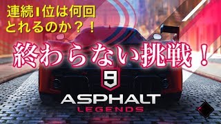 《Asphalt9》初見プレイで連続１位を何回取れるかやってみたら終わらなかった..
