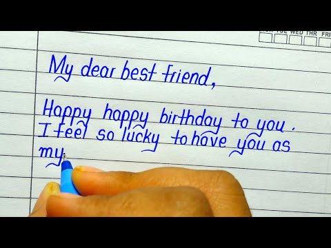 Birthday card writing in english || Happy Birthday wishes for best friend || English writing
