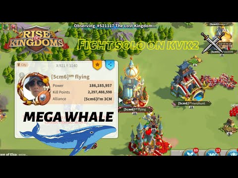Whale, fighting solo on kvk2 , Kingdoms 2956, open z5 in KvK2, Rise of Kingdoms