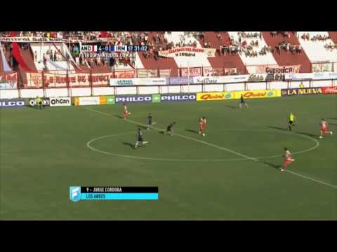 Gol de Córdoba. Los Andes 4 - Ind. Rivadavia 0. Fecha 5. Primera B Nacional 2015. FPT.