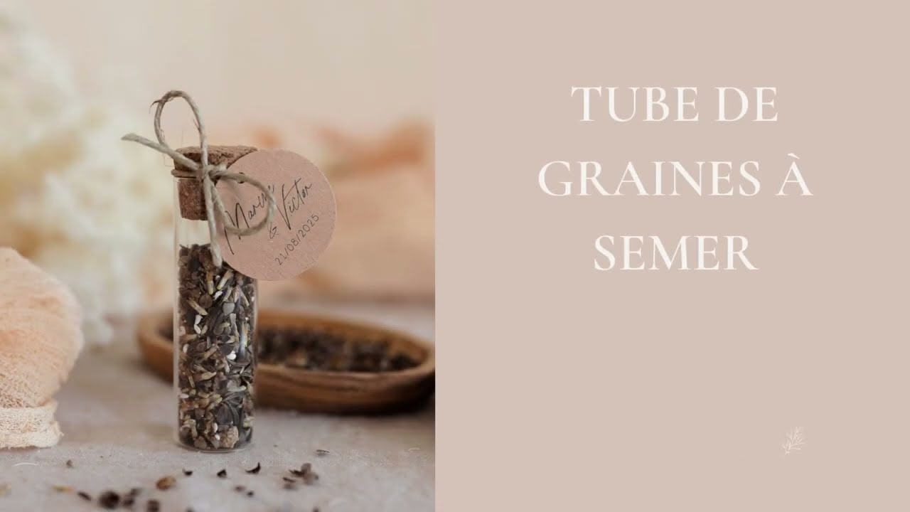 Comment assembler mes TUBES DE GRAINES À SEMER (ÉTIQUETTE PAPIER) - TUTO MARIAGE CADEAUX D'INVITÉS
