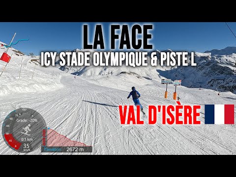 [4K] Skiing Val d'Isère, La Face de Bellevarde - Icy Stade Olympique & Piste L, France, GoPro HERO13